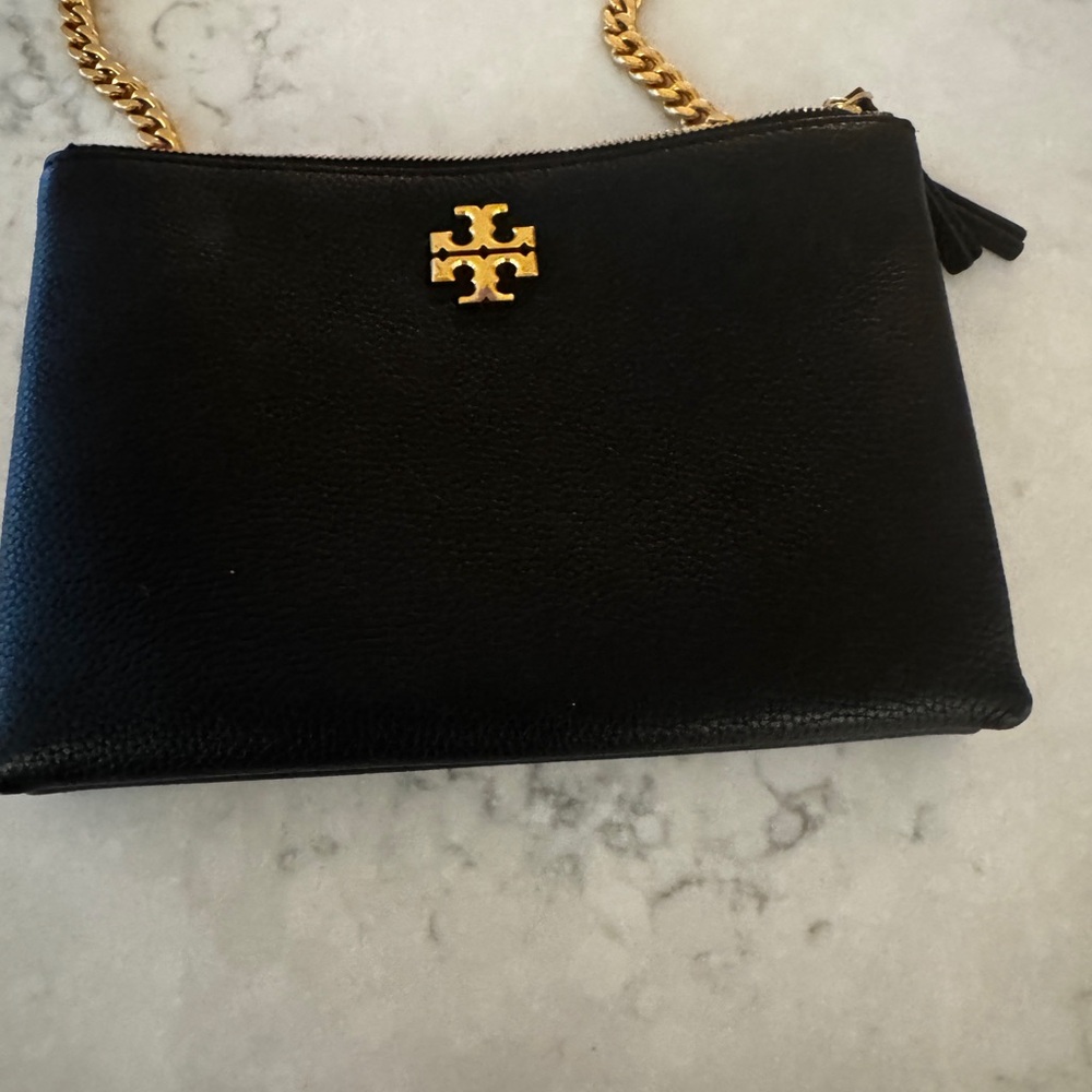 Tory Burch Black Crossbody Bag with Gold Accents